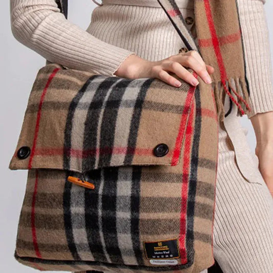 Keri Tartan Messenger Bag | Thompson Camel