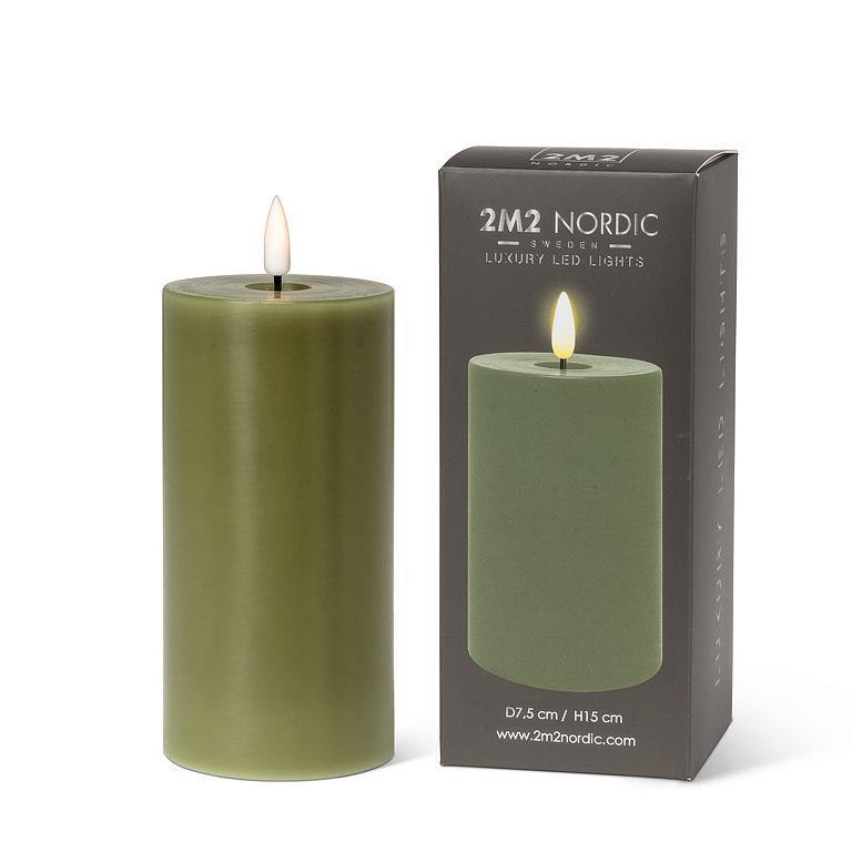LED Pillar Candle - 3x6" | Green