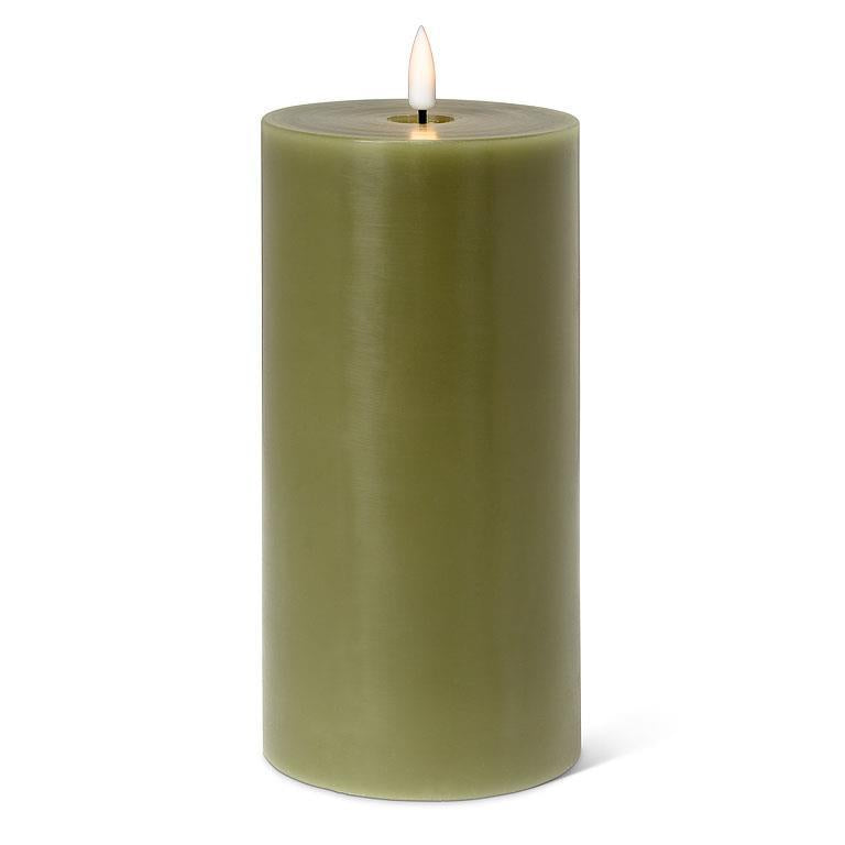 LED Pillar Candle - 4x8" | Green
