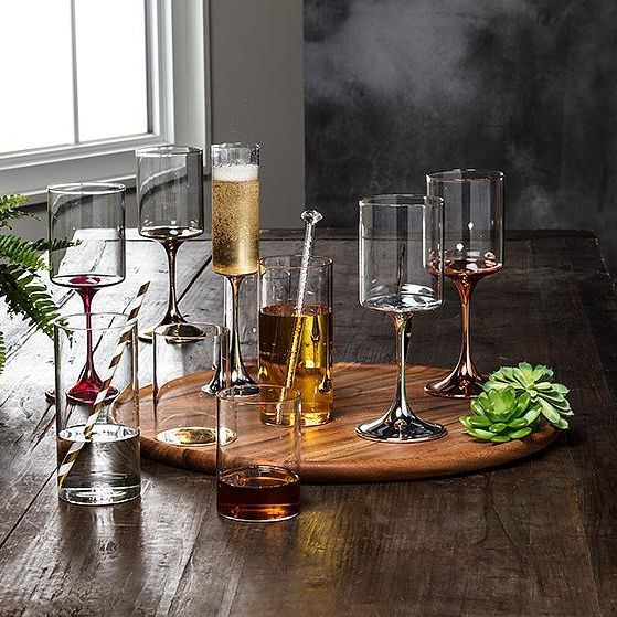Wine Glass w/Gold Stem