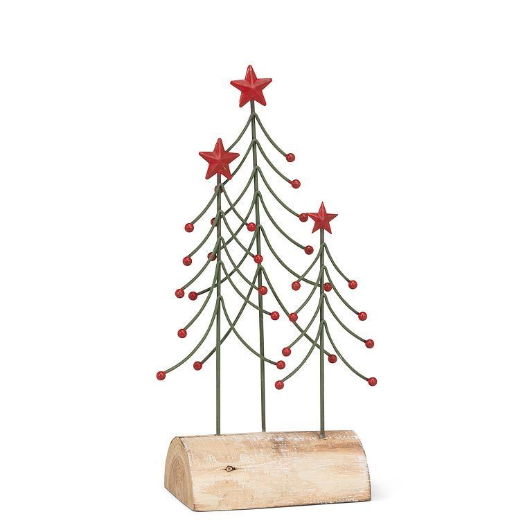 Wire Trees on Log Base | Large