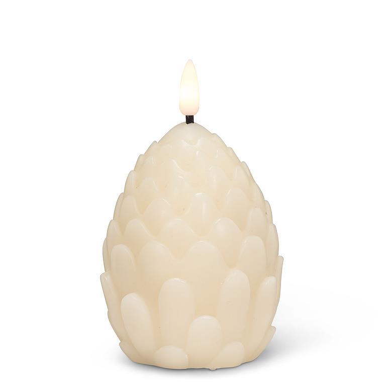 Small Pinecone LED Candle | Ivory