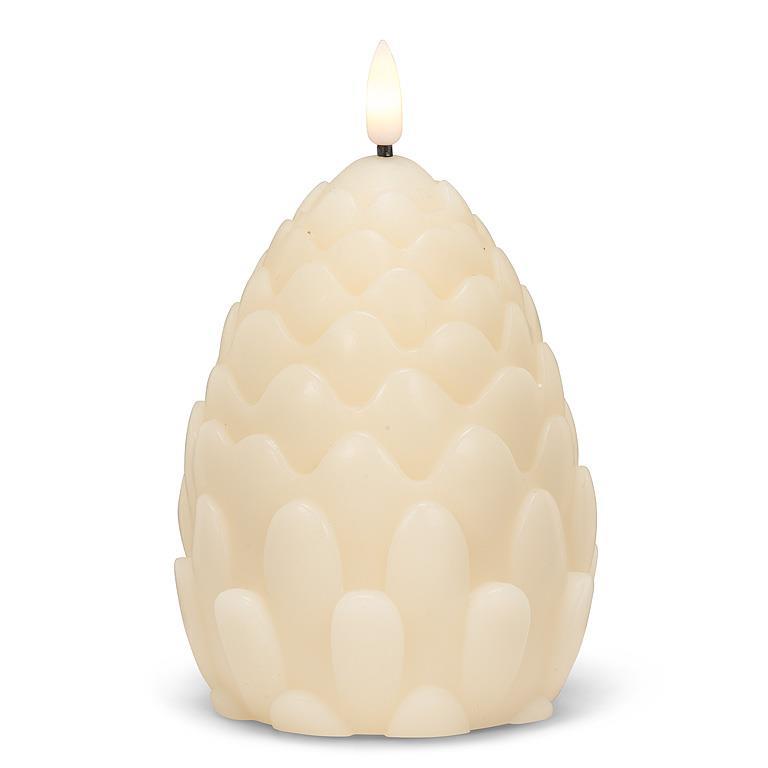 Large Pinecone LED Candle | Ivory