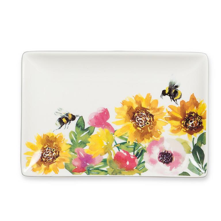 Sunflowers & Bees Rectangular Platter