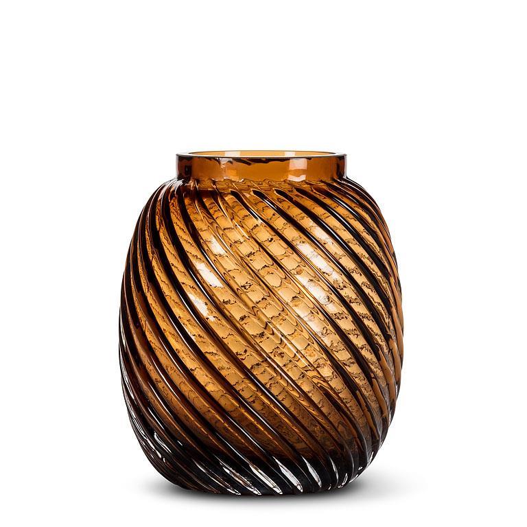 Swirl Barrel Vase - Brown