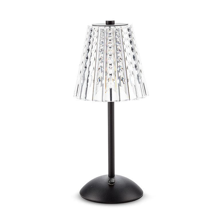 Crystal Shade LED Table Lamp | Black