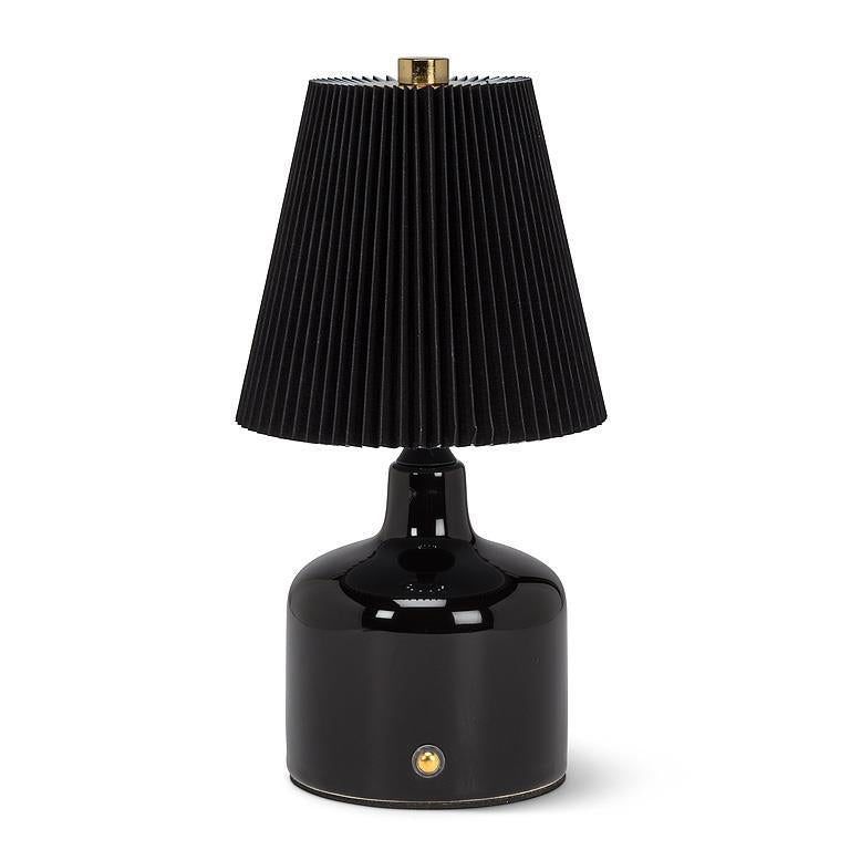 Small Lamp with Pleated Shade | Black