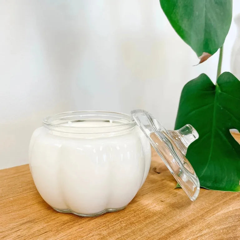 Glass Pumpkin Soy Candle