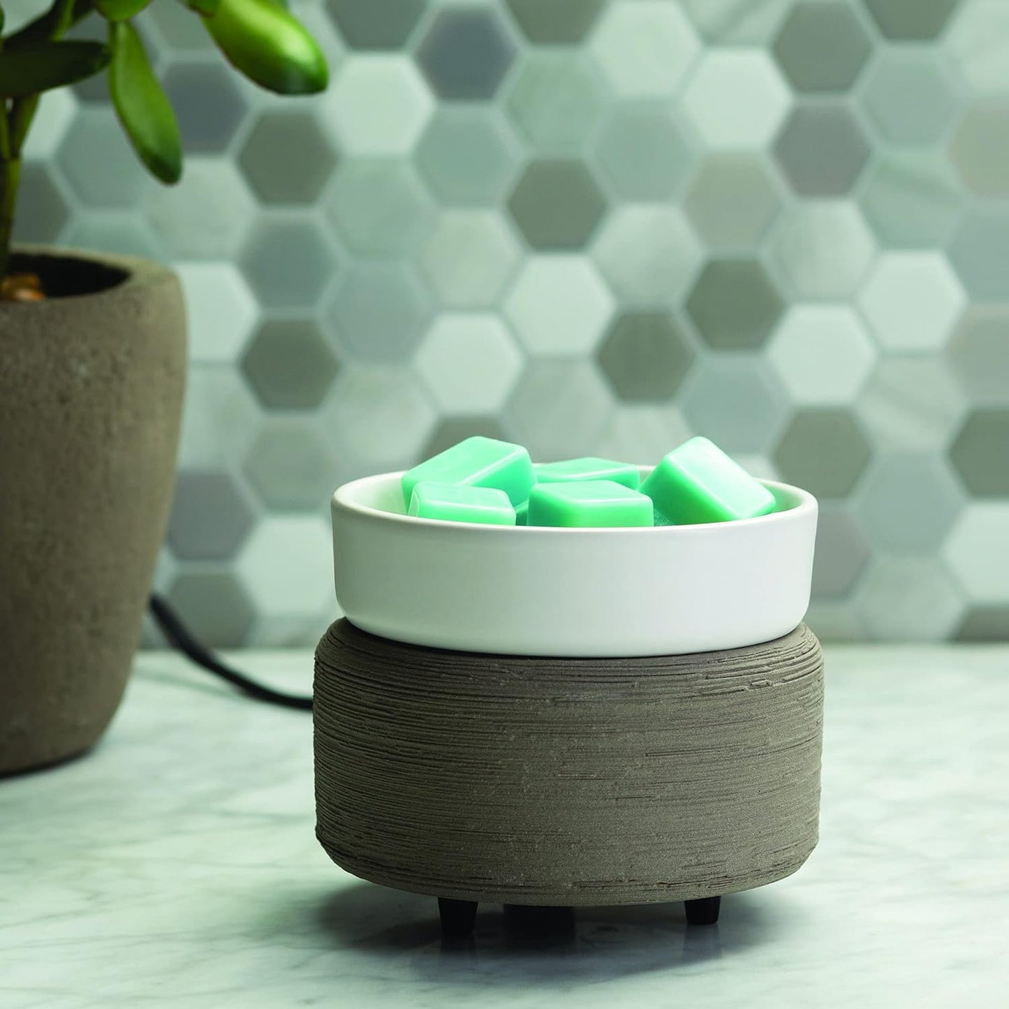 2-in-1 Classic Fragrance Warmer - Grey Texture