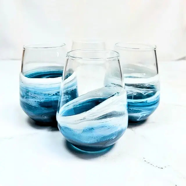 Resin Coated Entertaining Glasses | Ocean Vibes