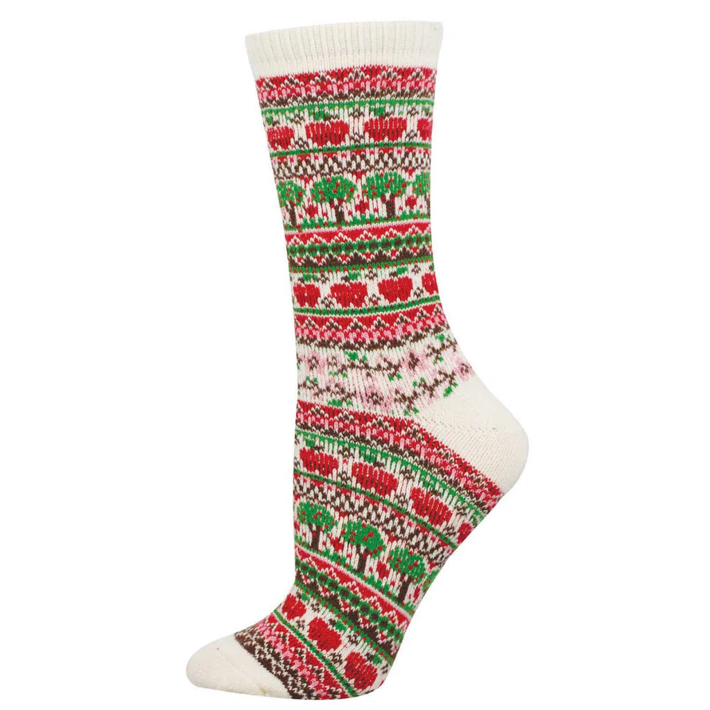 Apple Trees Sweater Socks - Ladies