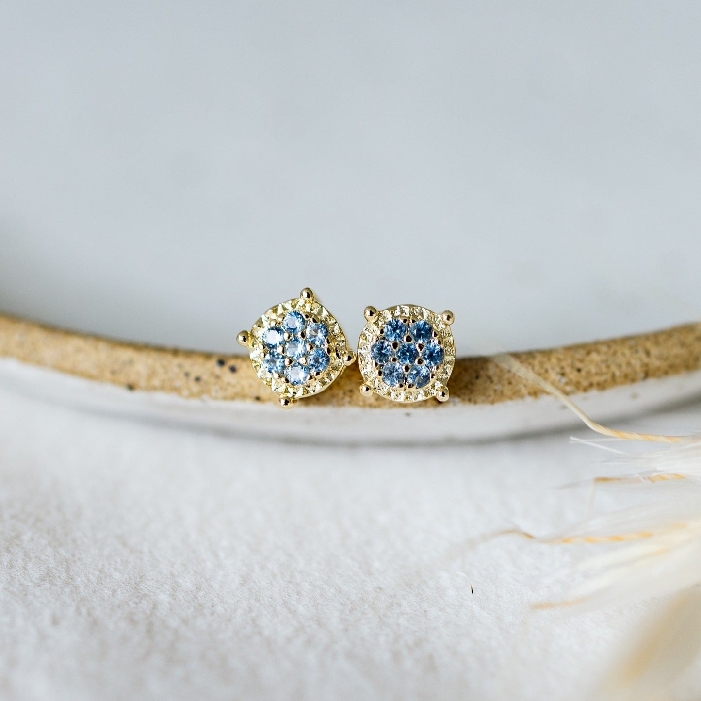 Bedazzle Studs - Gold/Sky Blue