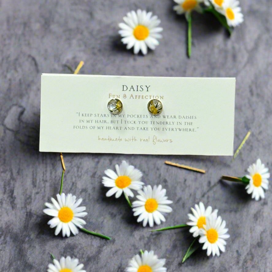 Daisy Stud Earrings ~ Sterling Silver