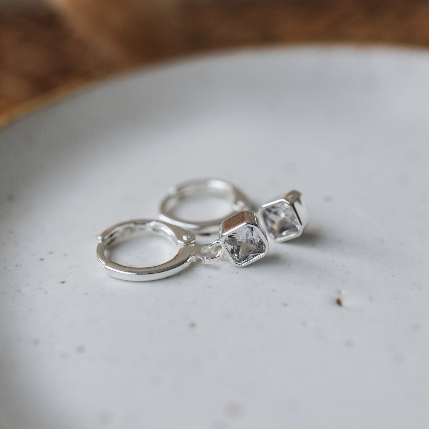 Prism Hoops - Silver/Clear