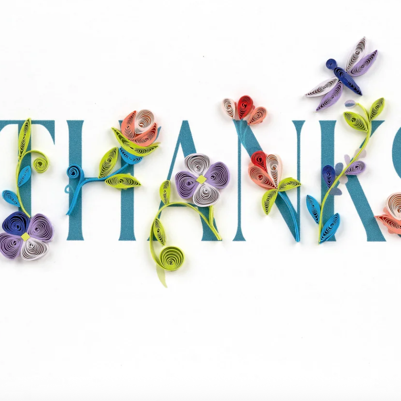 Quilling Card - Garden THANKS