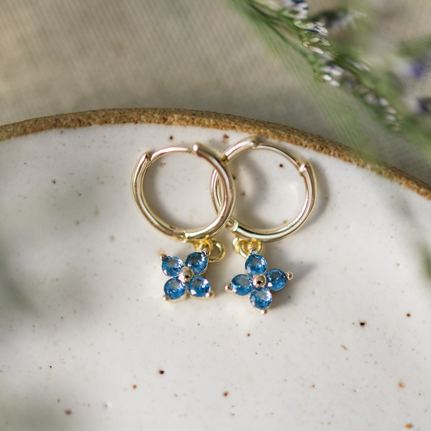 Twila Hoops | Gold/Sky Blue