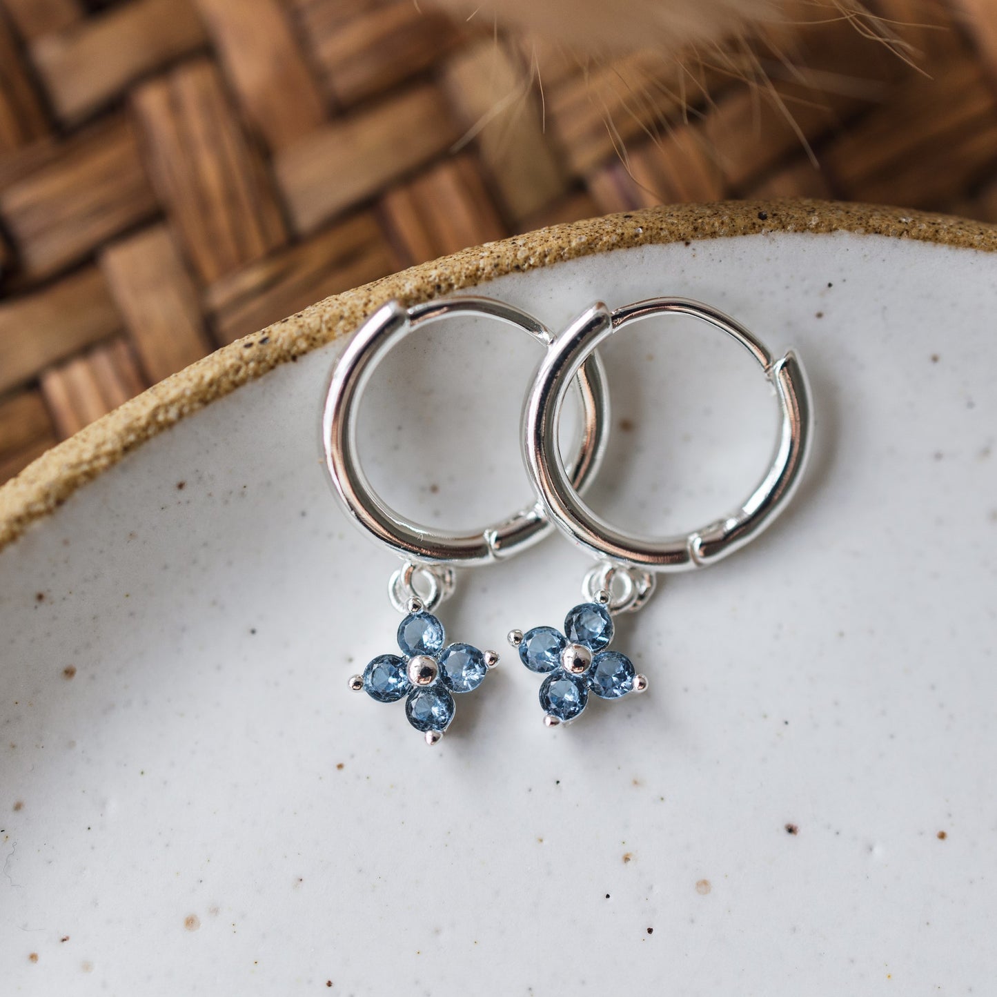 Twila Hoops | Silver/Sky Blue