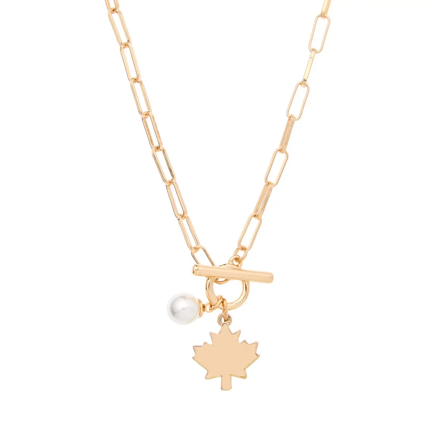 Maple Leaf Toggle Necklace | Gold