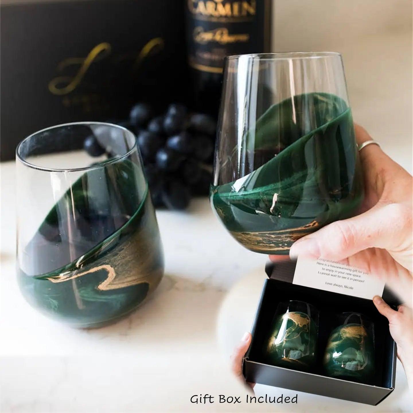 Resin Coated Entertaining Glasses | Jade