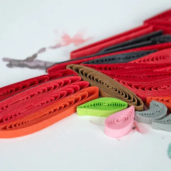 Quilling Card - Cardinal & Cherry Blossom