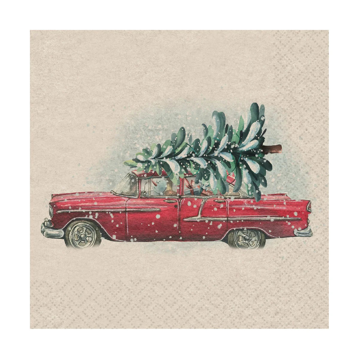Napkin - Car Xmas tree