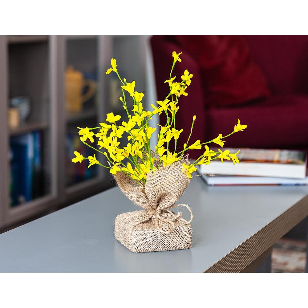Forsythia Branches w/Burlap Base