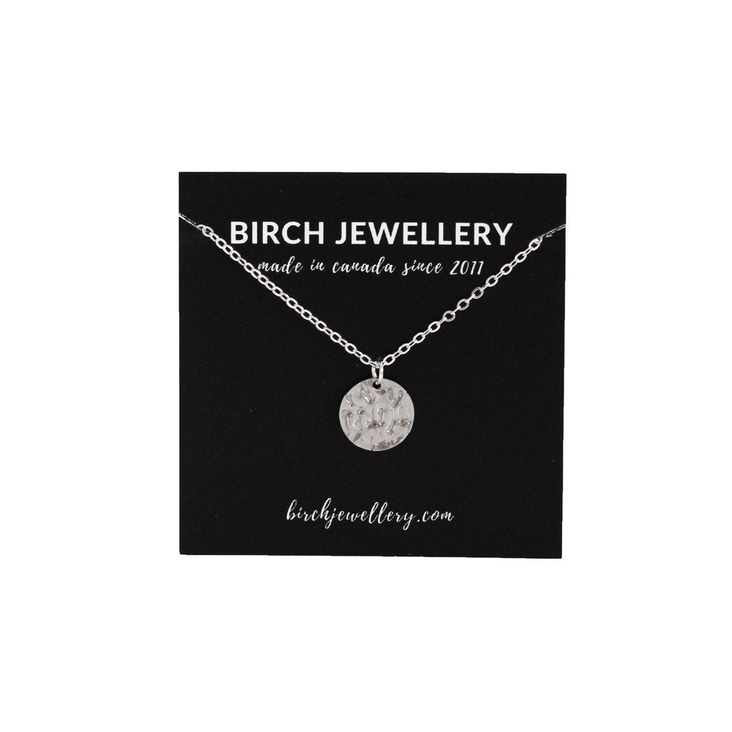Hammered Disk Necklace (Silver)