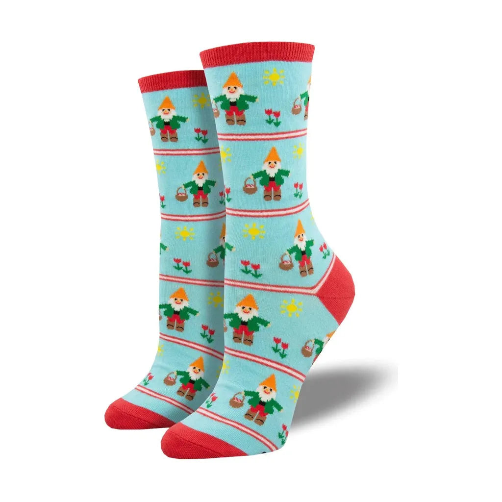 Ladies Garden Gnomes Socks - Blue