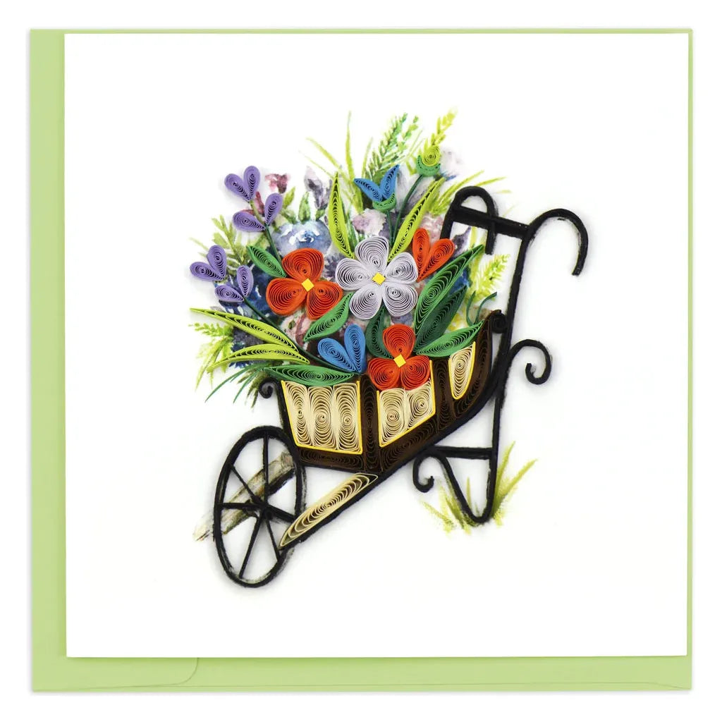 Quilling Card - Wheelbarrow Garden