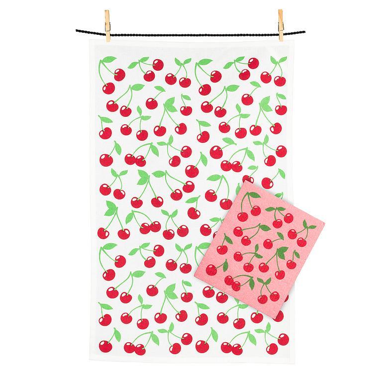 Dishcloth & Towel - Cherries