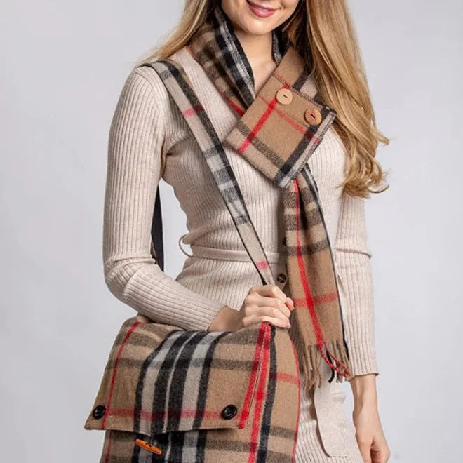 Keri Tartan Messenger Bag | Thompson Camel