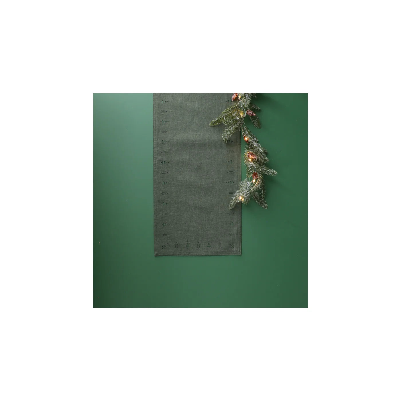 Tree Hemstitch Table Runner