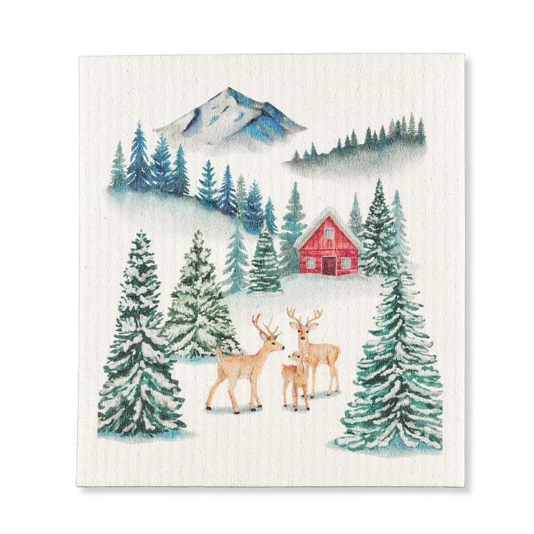 Swedish Dishcloth - Winter Forest