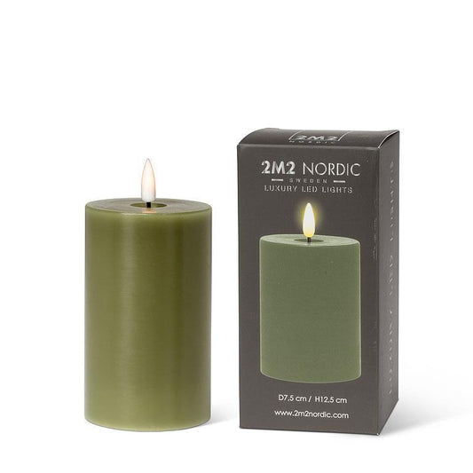 LED Pillar Candle - 3x5" | Green