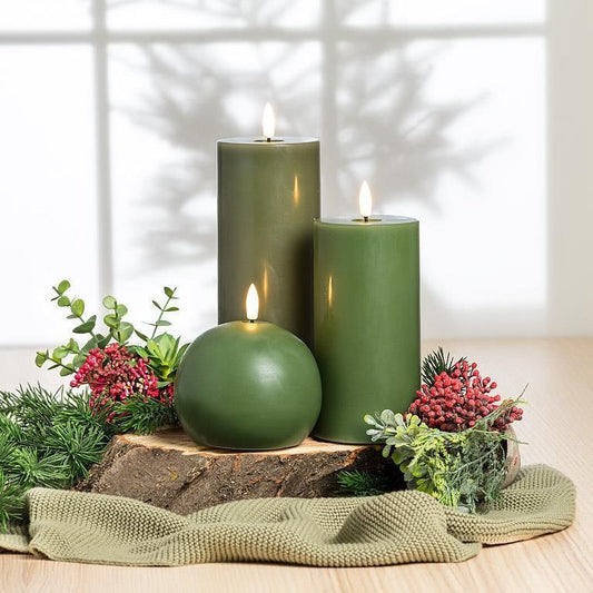 LED Pillar Candle - 3x6" | Green