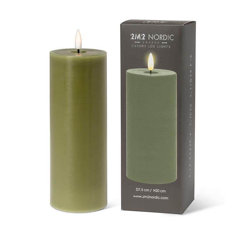 LED Pillar Candle - 3x8" | Green