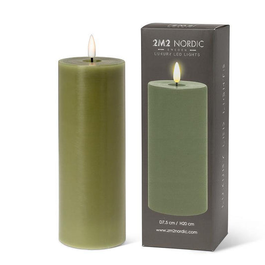 LED Pillar Candle - 3x8" | Green