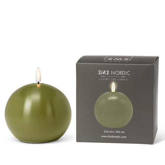 LED Ball Candle - 4" | Green