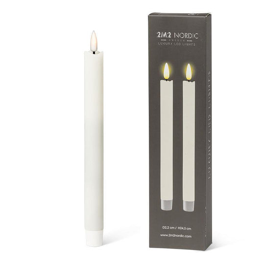 Set/2 LED Taper Candle - Sand