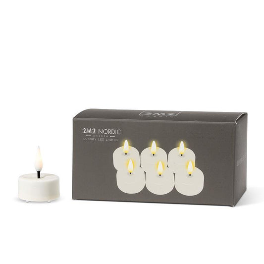 Set/6 LED Tealight - Sand