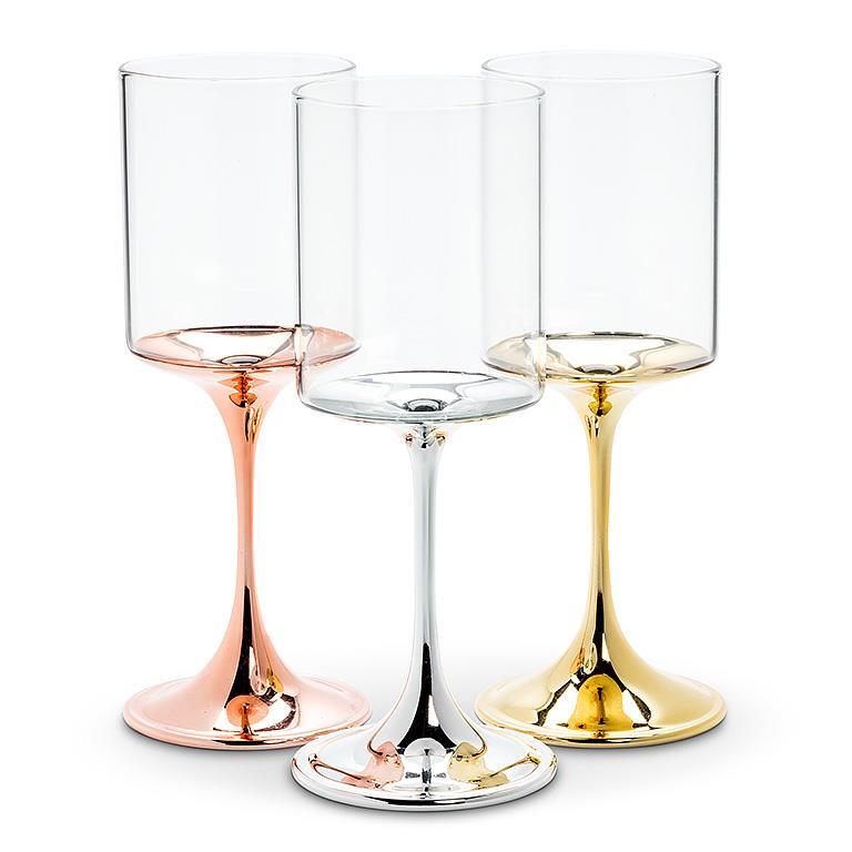 Wine Glass w/Gold Stem