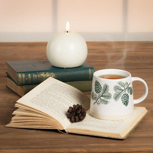 Wide Base Mug - Pinecones