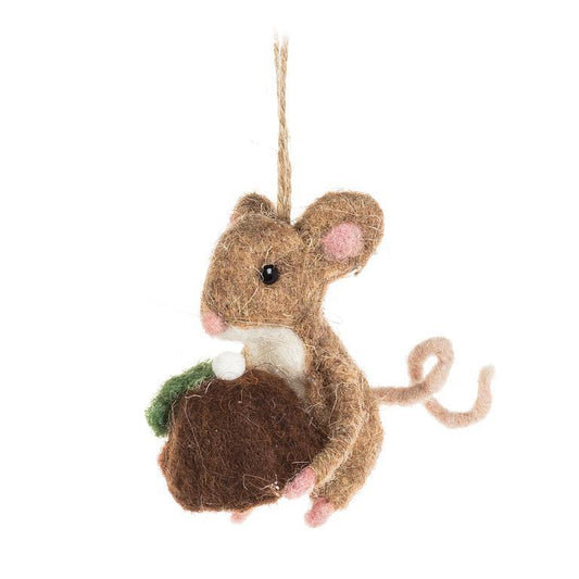 Ornament - Mouse w/Christmas Pudding