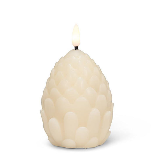 Small Pinecone LED Candle | Ivory