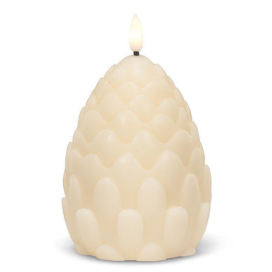Large Pinecone LED Candle | Ivory