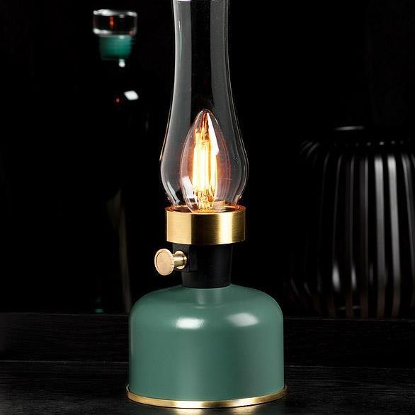 Lantern LED Lamp w/Chimney | Green