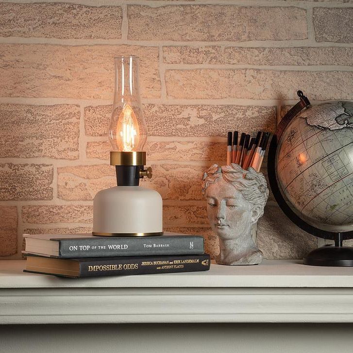 Lantern LED Lamp w/Chimney | Ivory