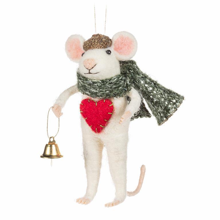 Ornament - Winter Mouse w/Heart