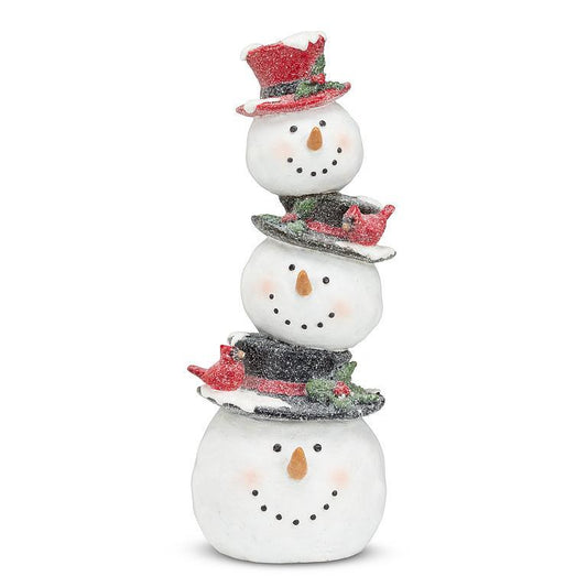 Stacked Snowmen w/Cardinals