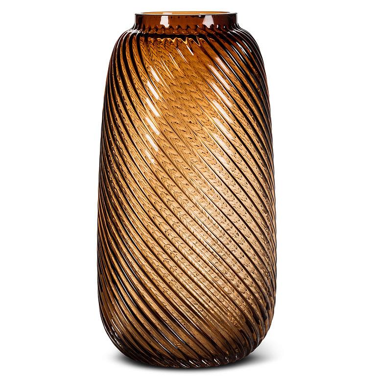 Swirl Barrel Vase - Brown